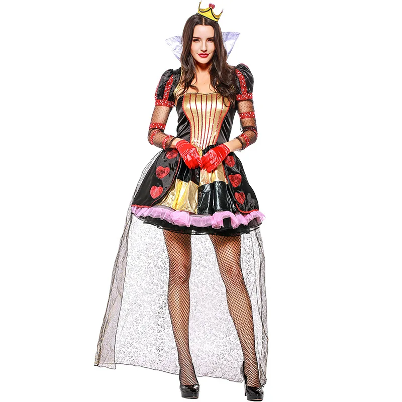 Costume Cosplay Reine Rouge pour Femme, Robe de Princesse, Halloween, ixde Carnaval Adulte, Trempé