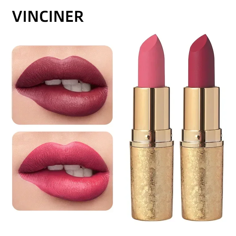 12 Color Velvet Lipstick Matte Texture Waterproof Long-lasting No Fading Easy To Apply Makeup New Fashion Design Lipstick 3.8g