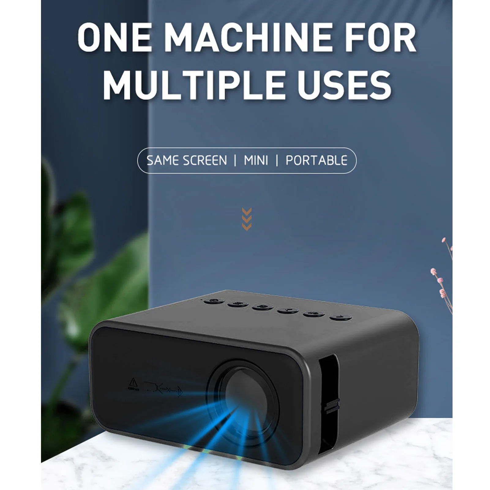 Portable Movie Projector HD 1080P Remote Control Multifunction Mini Projector 4Ω 2W Speaker Diffuse Imaging  for Home