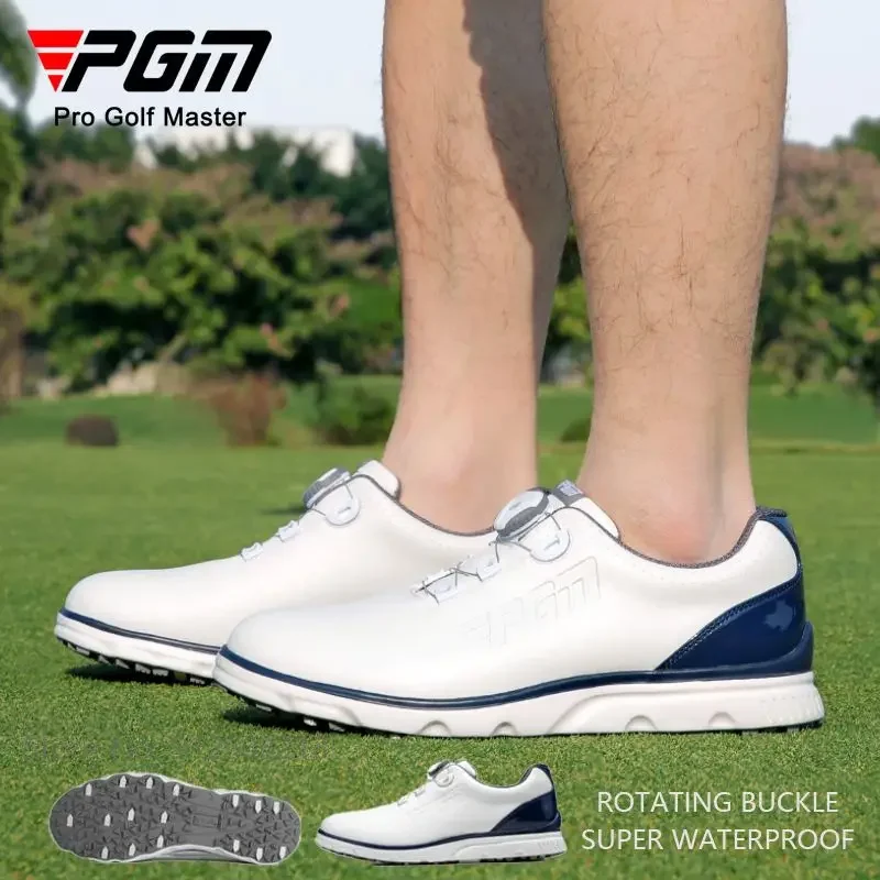 

PGM Super Waterproof Golf Shoes Men Breathable Golf Sneakers Male Anti-slippery Training Footwear Quick Lacing Sports Sneakers