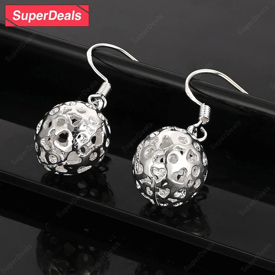 

Серьги-капли SuperDeals из стерлингового серебра 925 пробы с полыми шариками, модные ювелирные изделия, женские помолвочные, свадебные, изысканный подарок