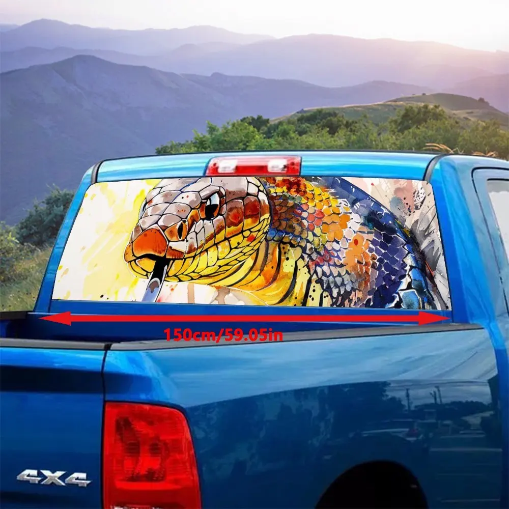 Colored Cobra. Colored CobraCar Rear Windshield Sticker Truck Window Perspective Perforated Rear Window Vinyl Decal Decorative G