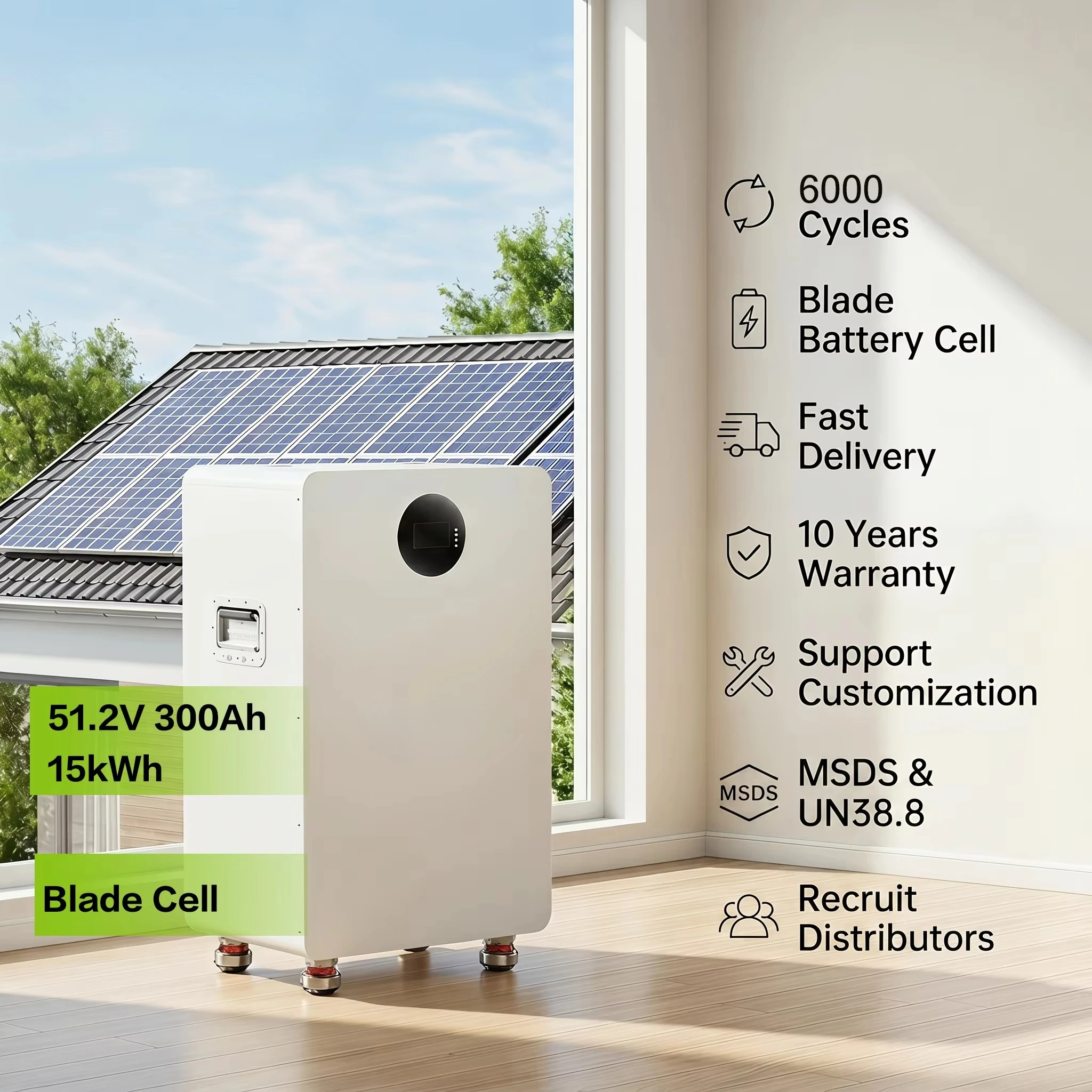 Waterproof Wheeled Storage Battery Solar Energy 48V 51.2V 314Ah Solar Lithium Batteries 15kVA 15kW 15kWh 16kWh Battery Storage