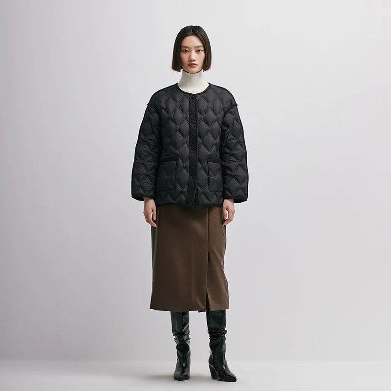 Chericom jaqueta curta feminina clássica contraste com zíper frontal calor elegante casacos leves de peito único y298006y