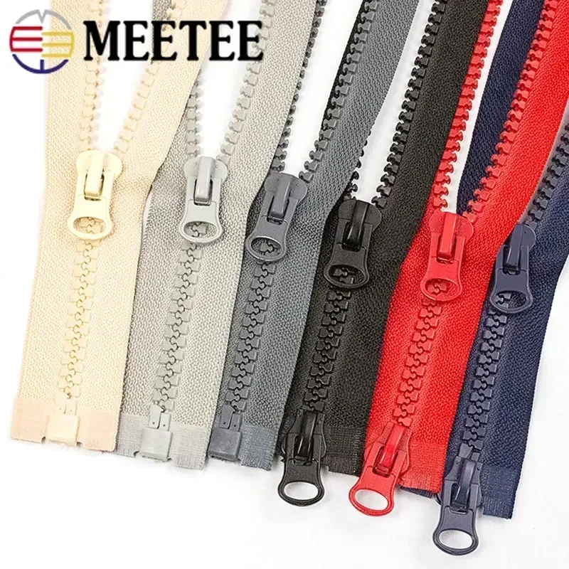 1Pc 8# Resin Zipper 50/60/70cm Single Slider Zippers for Jacket 80/90/100cm Double Puller Zip Clothes Sew Long Zips Repair Kit