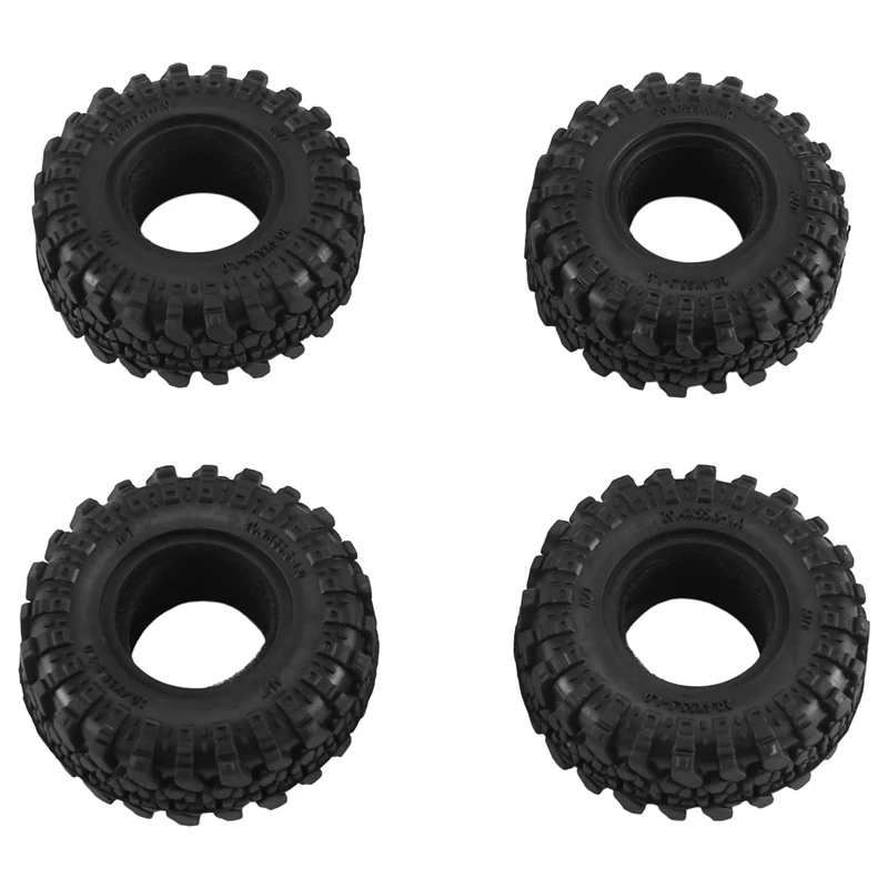 4PCS 56Mm 1.0Inch Wheel Tires Soft Mud Terrain Rubber Tyres For 1/24 RC Crawler Car Axial SCX24 Bronco Gladiator Parts