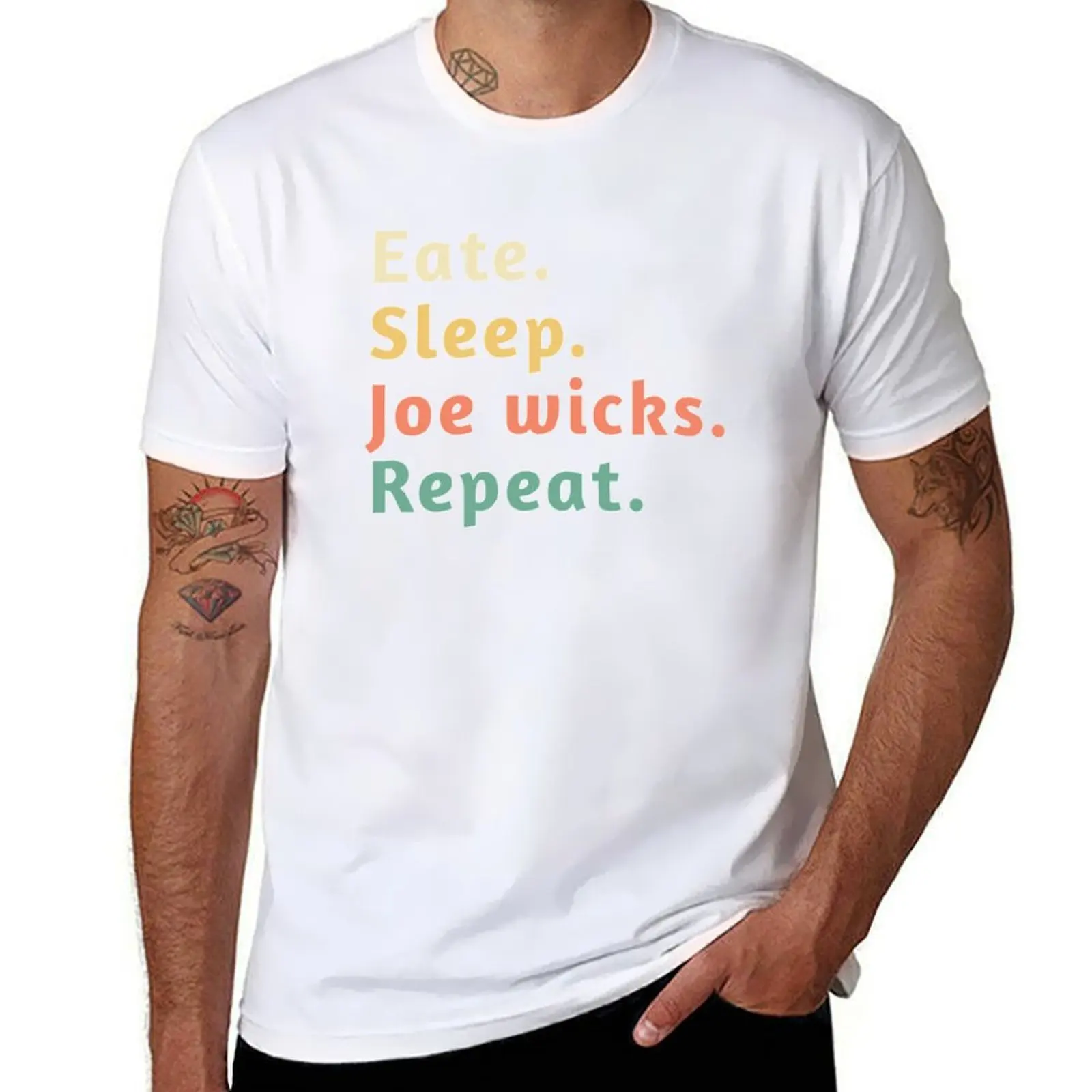 Eate sleep Joe wicks repeat T-Shirt t shirts for man pack cotton t shirts for man pack white T-Shirt