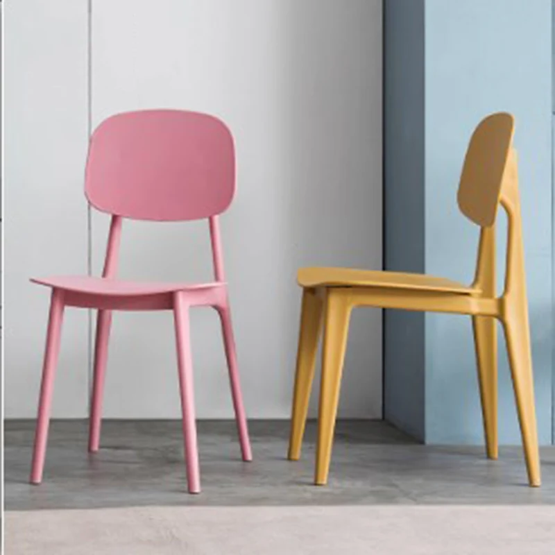 

Minimalist Nordic Style Dining Chairs Yellow Plastic Modern Design Dining Chairs Cheap Comfortable Sillas De Comedor Furniture
