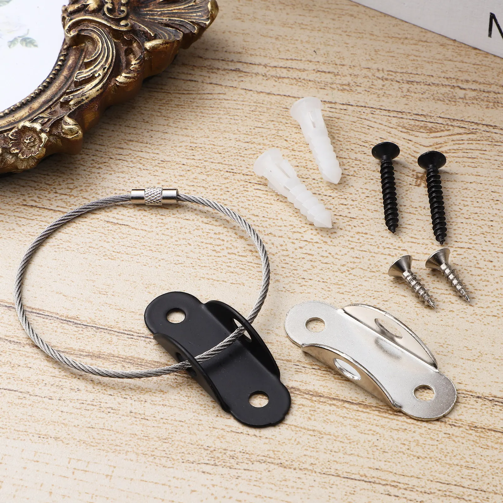 

2Pcs Anti Tip Furniture Anchors Steel Safety Straps Baby Proofing Furniture Secure to Wall Dresser Cabinet Bookshelf Protection