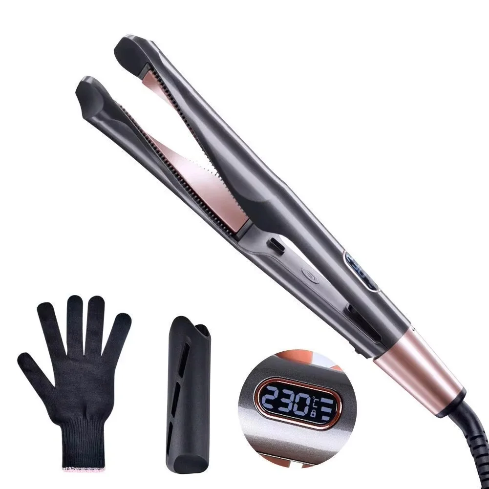 Professional Hair Straightener 2-In-1 Straight & Curler Tourmaline Ceramic Heating Plate Curling Twisted Flat Iron Hair Styling
