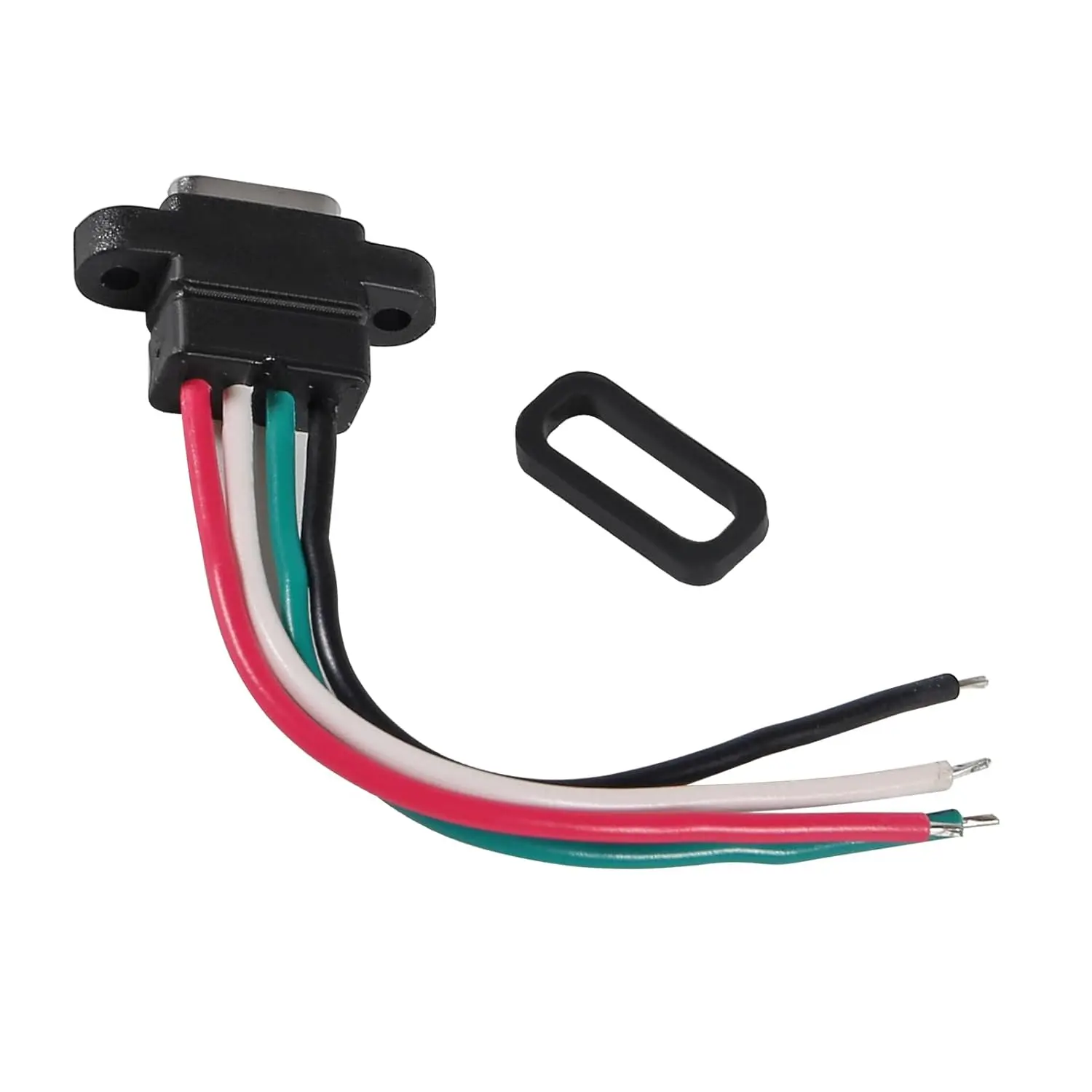 8pcs USB Connector Type-C Female Chassis 4 Pin for DIY, Waterproof 4P Solder Wire Type USB C Pigtail Cable Extension Power Cable image 5