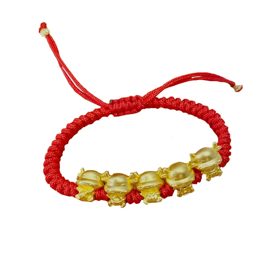 

1Pcs Chinese Zodiac Bull Red String Blessing Bracelet Street Style Party Gift Elegant Wrist Decor Fashion Wrist Chain