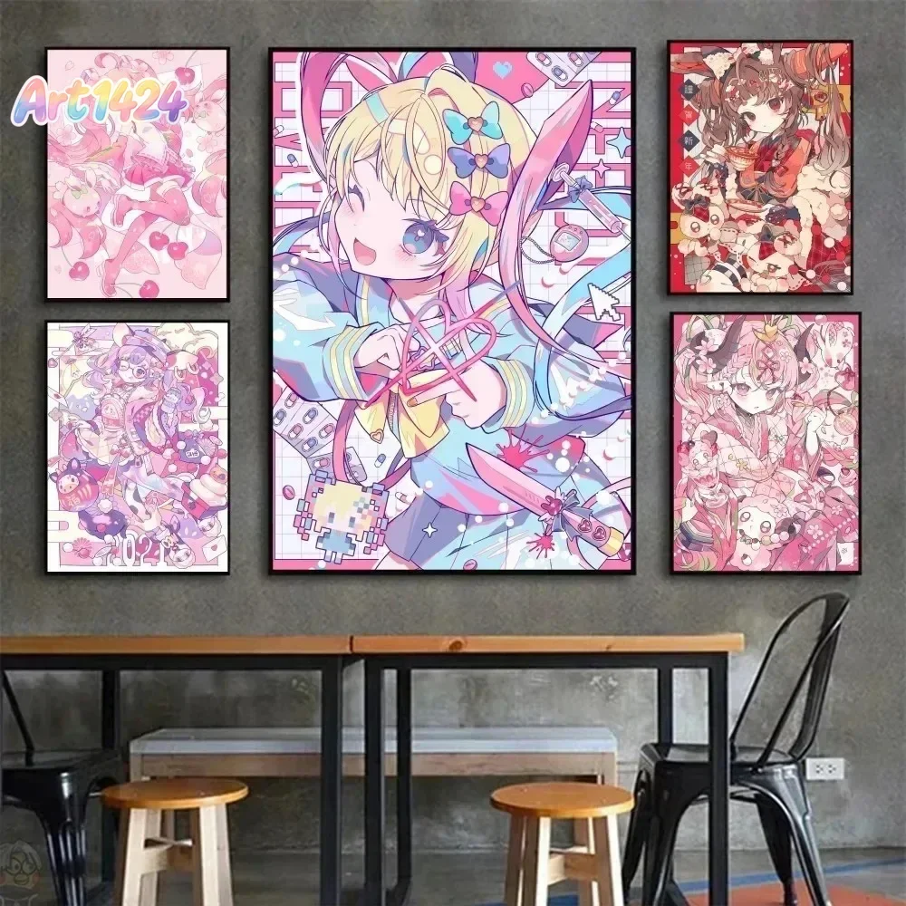 Cute Anime Girls Miku Canvas Poster Art Wall Decor for Game Room Kawaii HD Painting NEEDY GIRL OVERDOSE Murals Home Decor