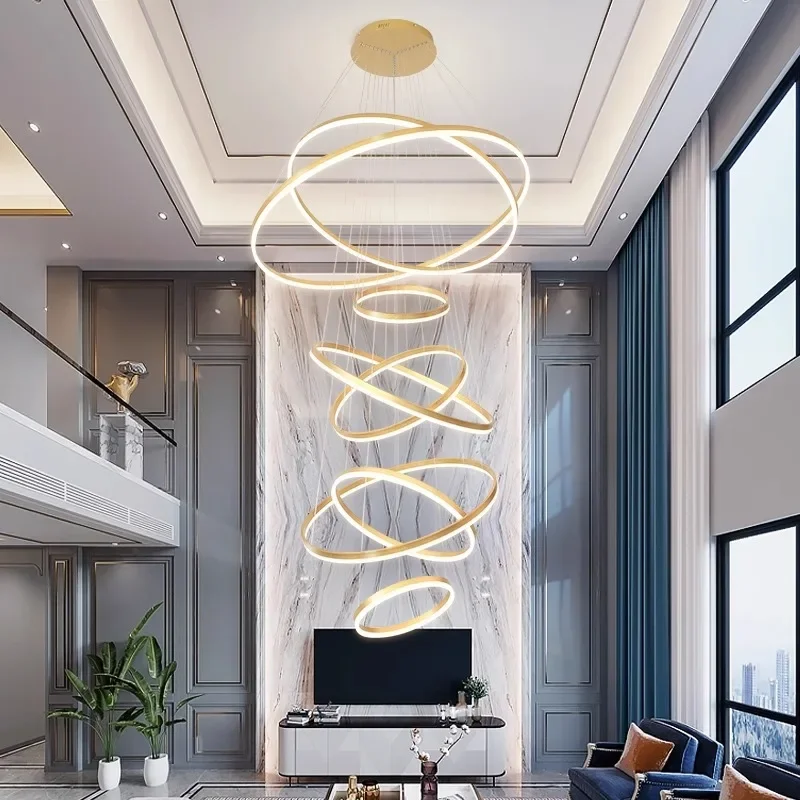 Decoração moderna para casa luzes led pingente luz lâmpadas para escada lustres para sala de estar pendurado luz iluminação interior