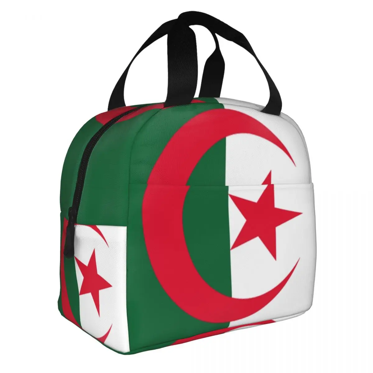 Algeria Flag Thermal Insulated Lunch Bags Women Algerian Proud Patriotic Portable Lunch Tote Camping Multifunction Food Box