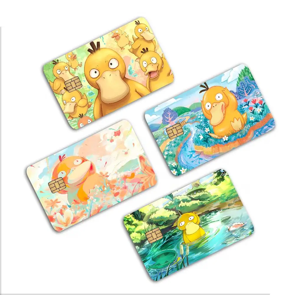 Anime P-Pokemon P-Psyduck Anime Cartoon Sticker Film Skin for Credit Card Debit Bank Bus Card view 2
