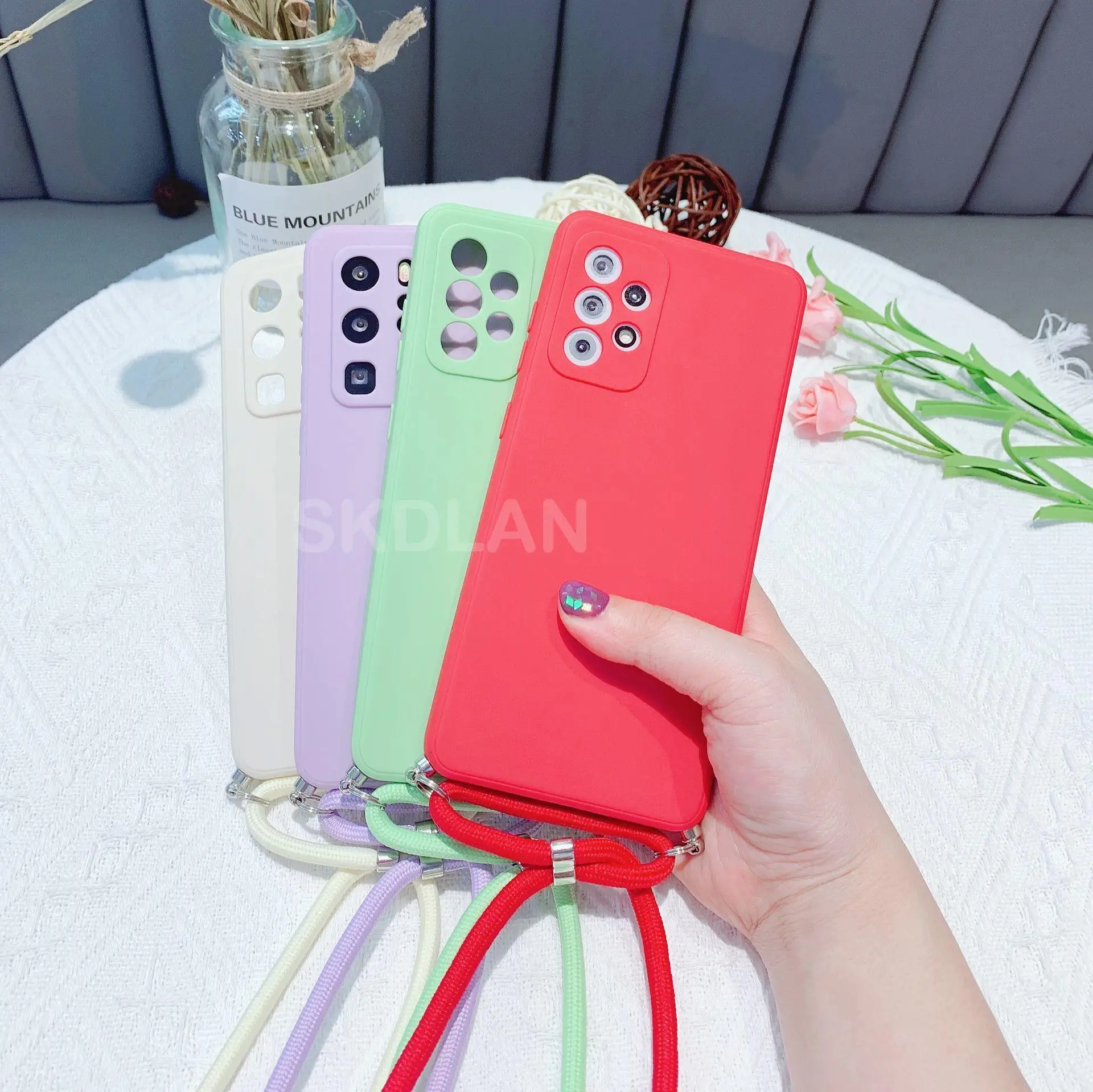 Crossbody Lanyard Silicone Case For xiaomi 11T 11t POCO X3 M3 M4 Pro Redmi Note 11 Pro Note 8 9 10 Pro 8T Strap Hang phoen Cover