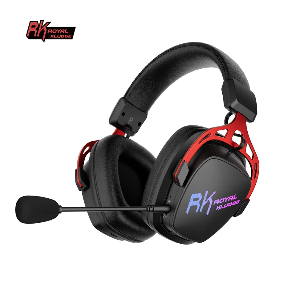 

RK ROYAL KLUDGE HG103 Bluetooth 5.3 Headphones Noise Reduction Dynamic Sound Low Delay RGB Tri-Mode Microphone Gaming Earphones