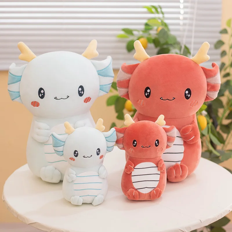 Cute Axolotl Plush Toy Cartoon Dragon Doll Stuffed Animal Salamander Plushies Doll Soft Kids Pleuche Toys for Boys Girls Gifts