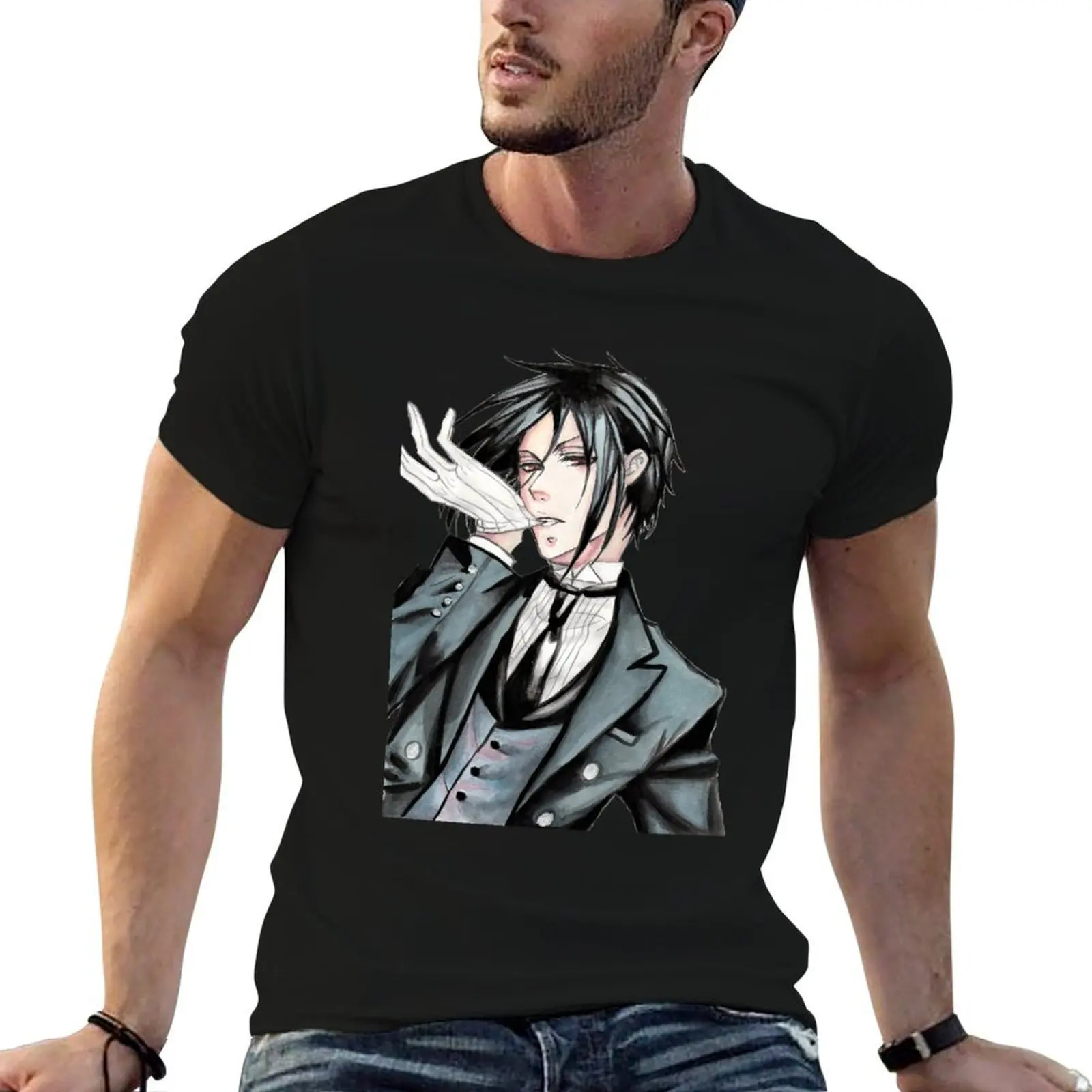 Sebastian (Black Butler) T-Shirt Casual Streetwear Short Sleeve Tee