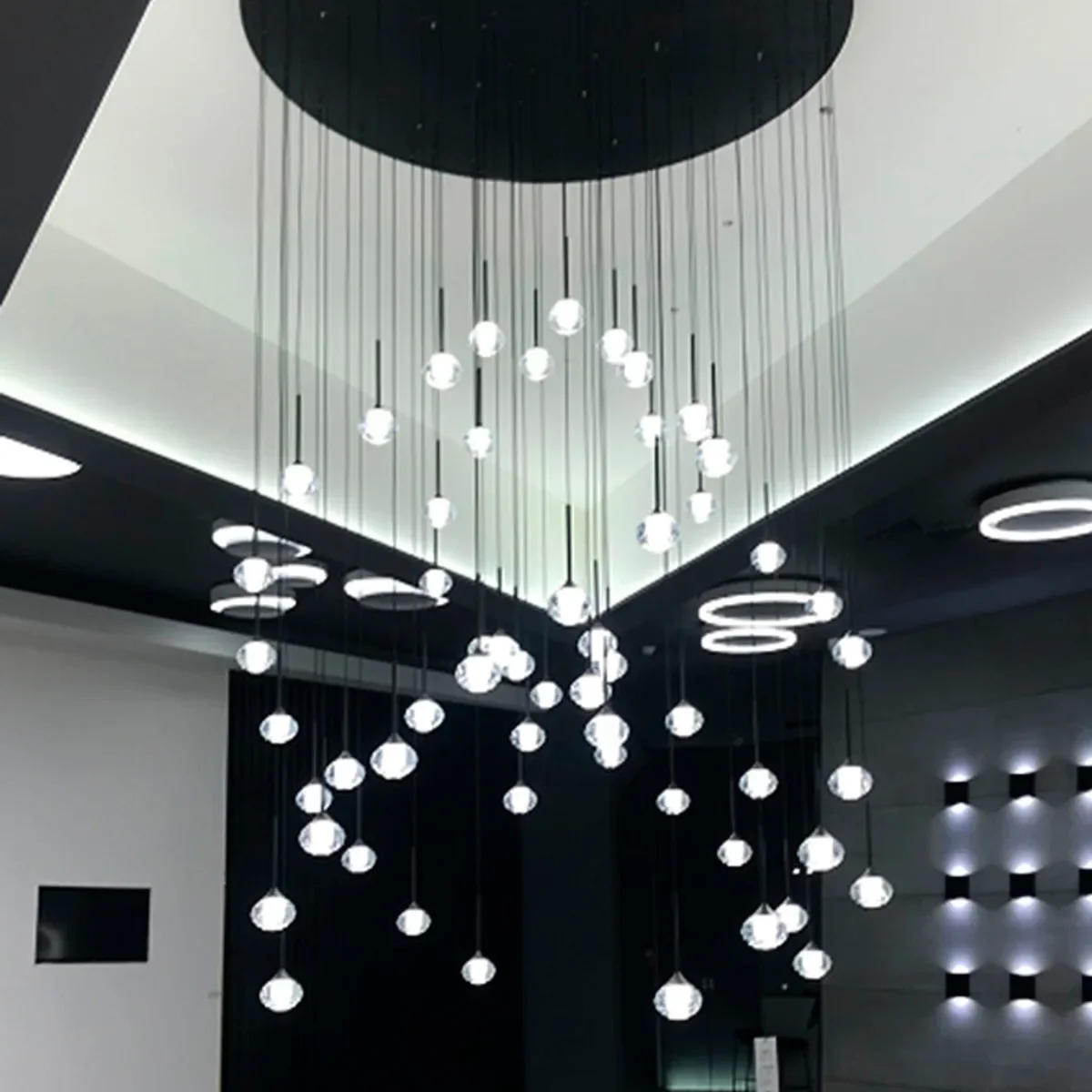 

Water Drop LED Pendant Bedroom Bedside Lamps Modern Stairwell Light Living Room Ceiling Hanging Lamp Indoor Staircase Chandelier