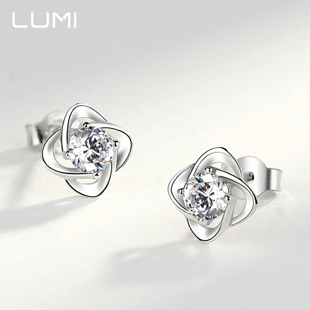 

0.5-1CT Lucky four-leaf clover Moissanite Lady Stud Earrings - Hypoallergenic 925 Sterling Silver Fine Jewelry Anniversary Gi