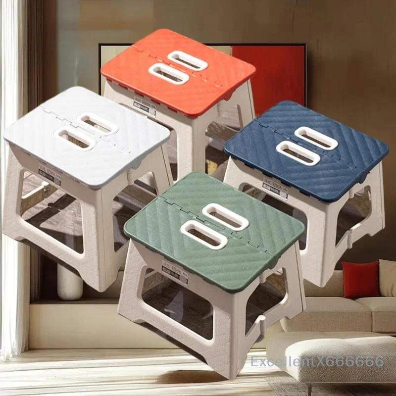 Lightweight Folding Bench, Durable Plastic Footstool for Multi Use, Kitchen Secure Grip