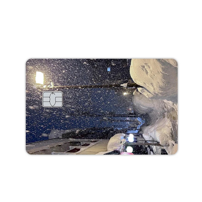DIY Moon Snow Scene Cherry Blossom Ocean Pattern Credit Debit Visa Bank Card Stickers No Fade Small Large Chip Film Skin Cover