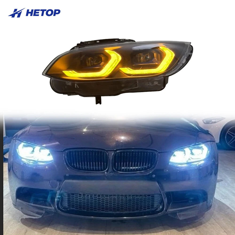 

HETOP E92 2005-2009 Dual Color 3 Series Yellow and White Lamp Ikon Upgrade LED DRL Laser Lens Style for BMW Headlights