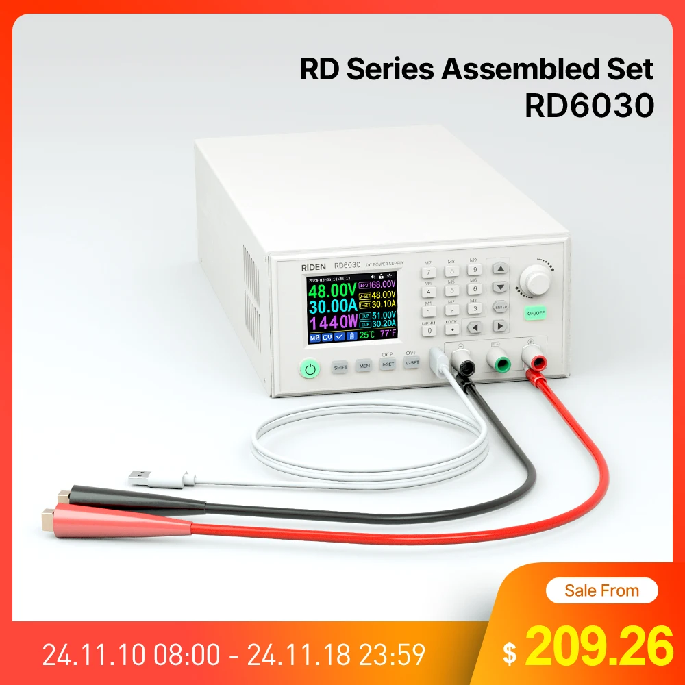 RD RD6030 Assembled Set 60V 30A digital control Stabilized AC DC adjustable Voltage Regulated Lab Bench Power Supply 1140W 1440W