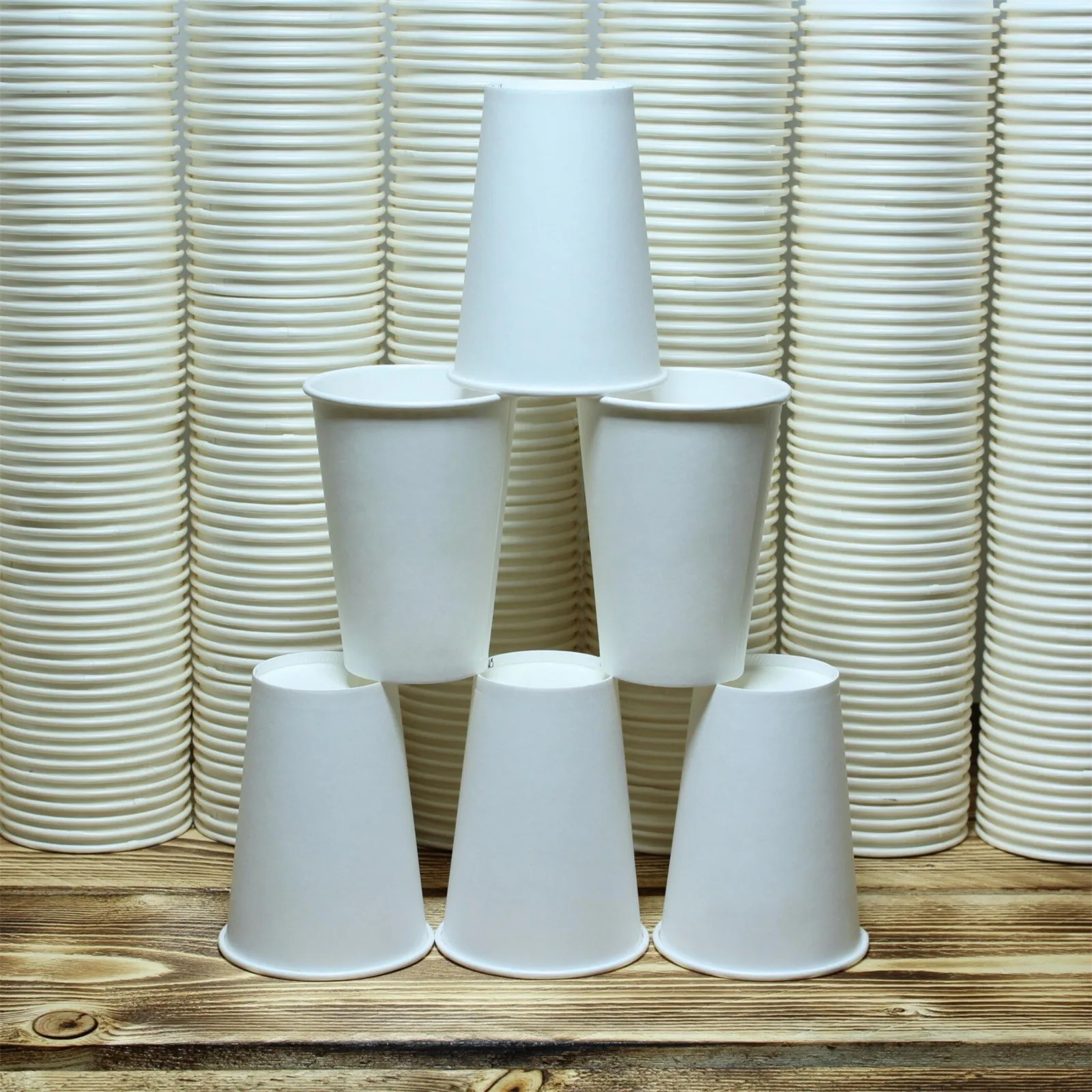 50/100/200/500PCS Disposable Cups 210ml White Premium Cardboard Paper Cups For Hot And Cold Drinks Supermarket Tasting Party