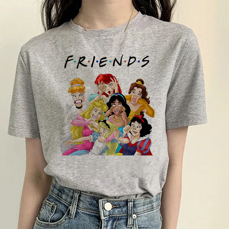 Kawaii Girls Disney Princess T Shirt Women Harajuku 90s Cute T-shirt Funny Tshirt Female Clothes Top Tee Shirt