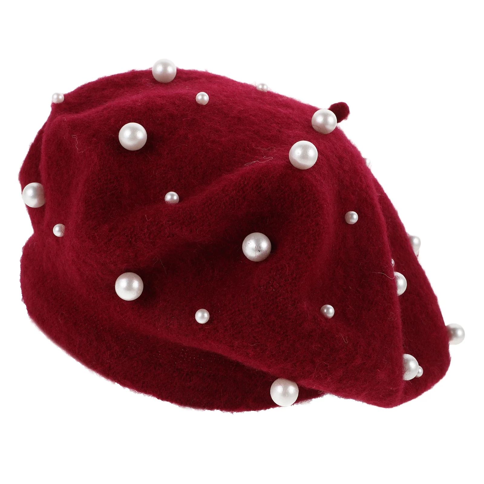 

Faux Pearl French Beret Imitation Pearl Studded Beret Hand-Inlaid Accent Soft Lining Casual Formal Autumn Winter Fashion