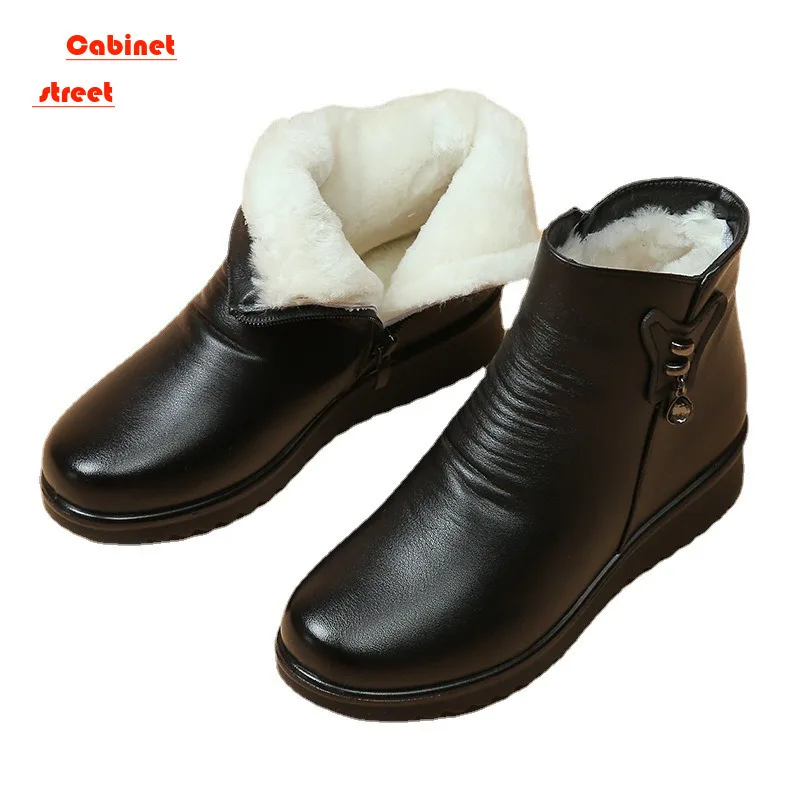 

Winter Women's Boots Warm Cotton Shoes Soft Soles Womens Snow Boots Plush Nude Boots Comfortable 2024 New Zapatos Para Mujeres