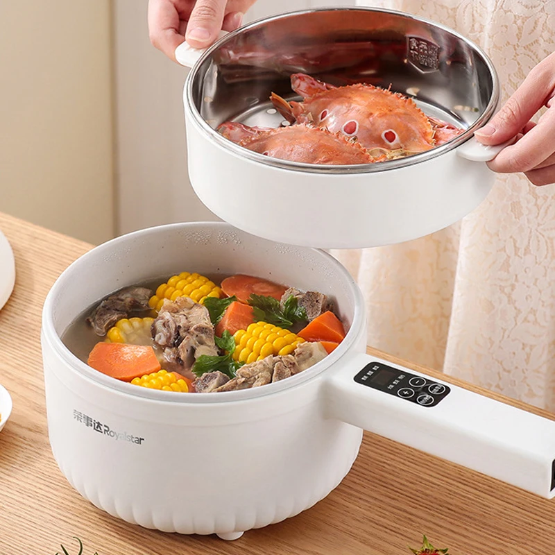 600w elektrischer Kochtopf Reiskocher Hotpot Multi kocher Pfannkuchen intelligente elektrische Pfanne gebratene Pfanne 1,6 l Dampf garer 220v