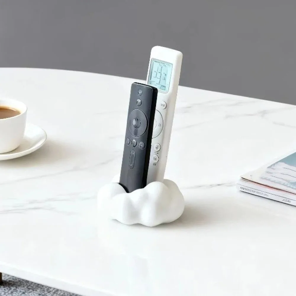 Cute 3D Cloud-Shaped Remote Control Holder Eco-Friendly 2 Grids Remote Rack Save Space Plastic Pen Organizer Stand Desktop Use