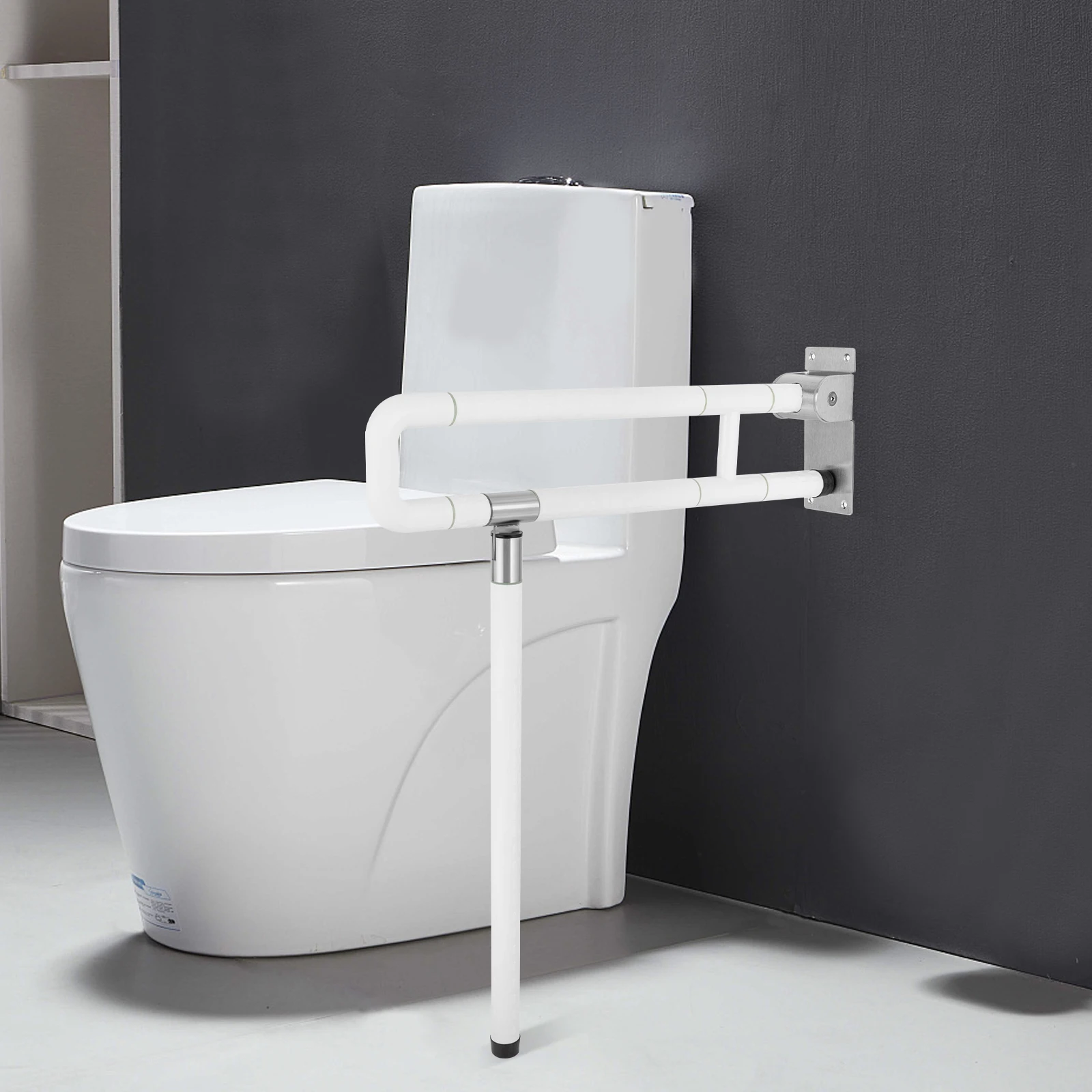 

Freestanding L-Shape Bathtubs Grab Bar, RV Toilets Foldable Safety Grab Bar for Pregnant Women, Disabled People