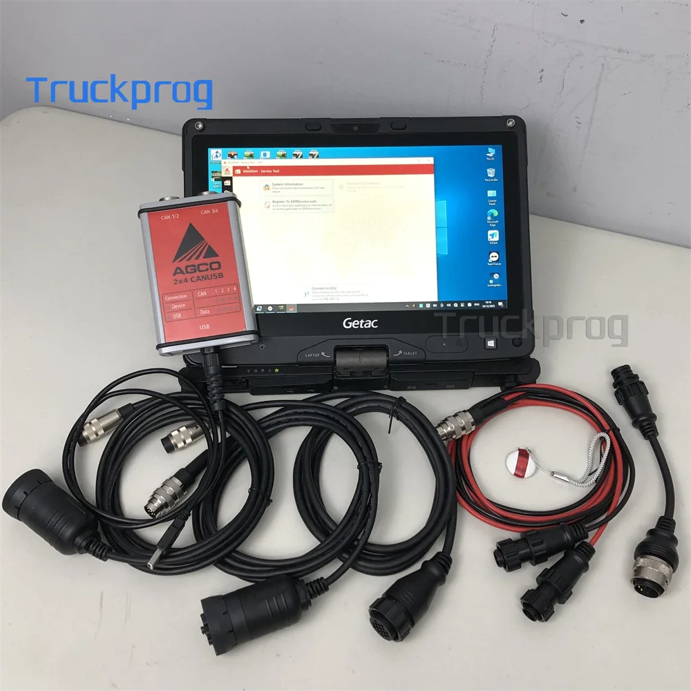 

For AGCO CANUSB EDT Interface Diagnostic Tool for Massey Ferguson Fendt Agricultural Diagnosis Scanner key dongle Getac Laptop