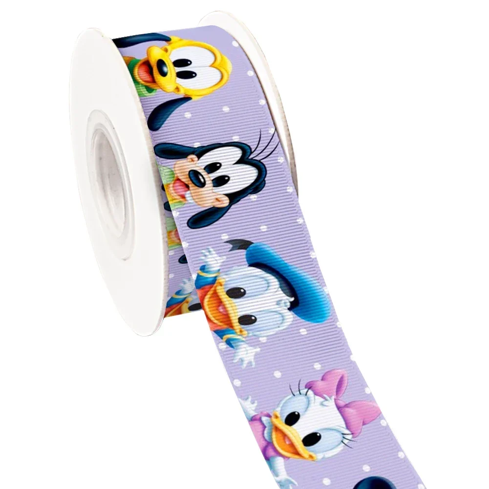 Baby Disney Mickey Minnie Donald Duck Goofy Daisy Cartoon 10 Yards Grosgrain Ribbon for Cheer Bows