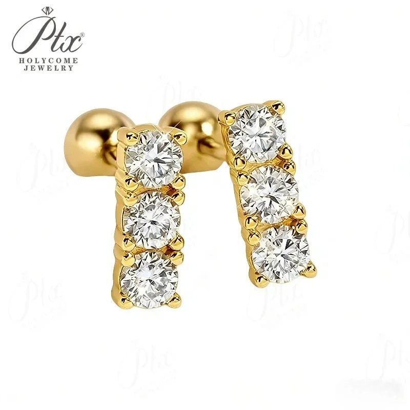 

Серьги с муассанитом, 3 камня, прямой ряд, круглые, класса D, с сертификатом GRA, из стерлингового серебра 925 пробы, модные, изысканные ювелирные украшения, подарок на годовщину