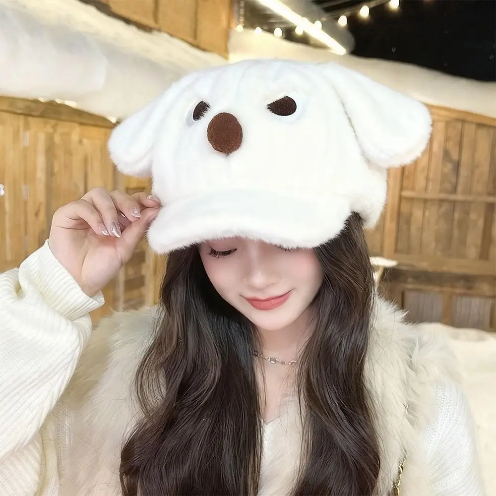 أزياء الشتاء الدافئ القبعات قبعة بلون الفنان الفرنسي قبعة لطيف الكلب جميع المتطابقة قبعة عادية النساء الفتيات #3