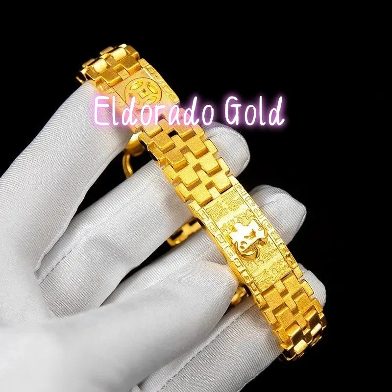 

Eldorado Gold Eldorado Gold Eldorado Eldorado Men's 24K (AU999) Antiqued Hundred Blessings Coin Bracelet | Aged Coin, Hammered