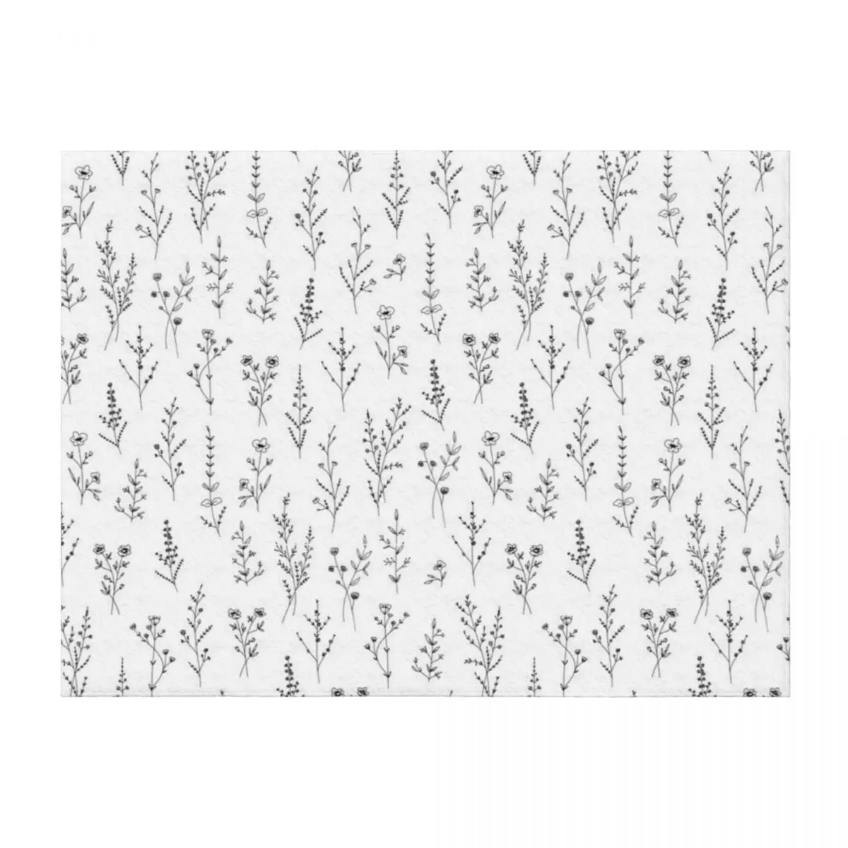 

Tiny New Wildflowers - White Throw Blanket For Baby Loose Nap Soft Big Blankets