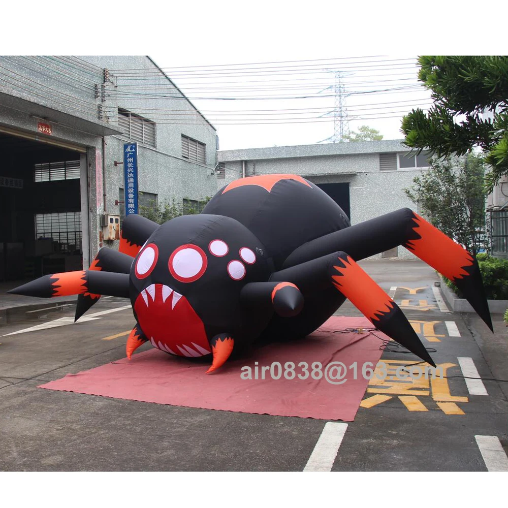 Giant Inflatable Spider Halloween Yard Decoration Black Inflatable Spider Indoor Outdoor Building Art Halloween Decoration