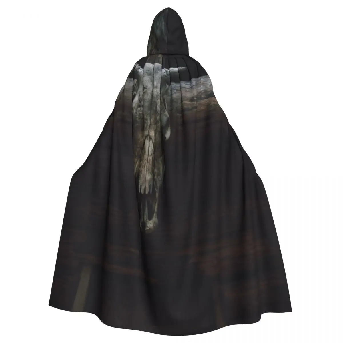 

Creepy Skull Cloak for Halloween Horror Cosplay and Spooky Parties Unisex Adult Cloak with Hood Long Witch Costume Cosplay