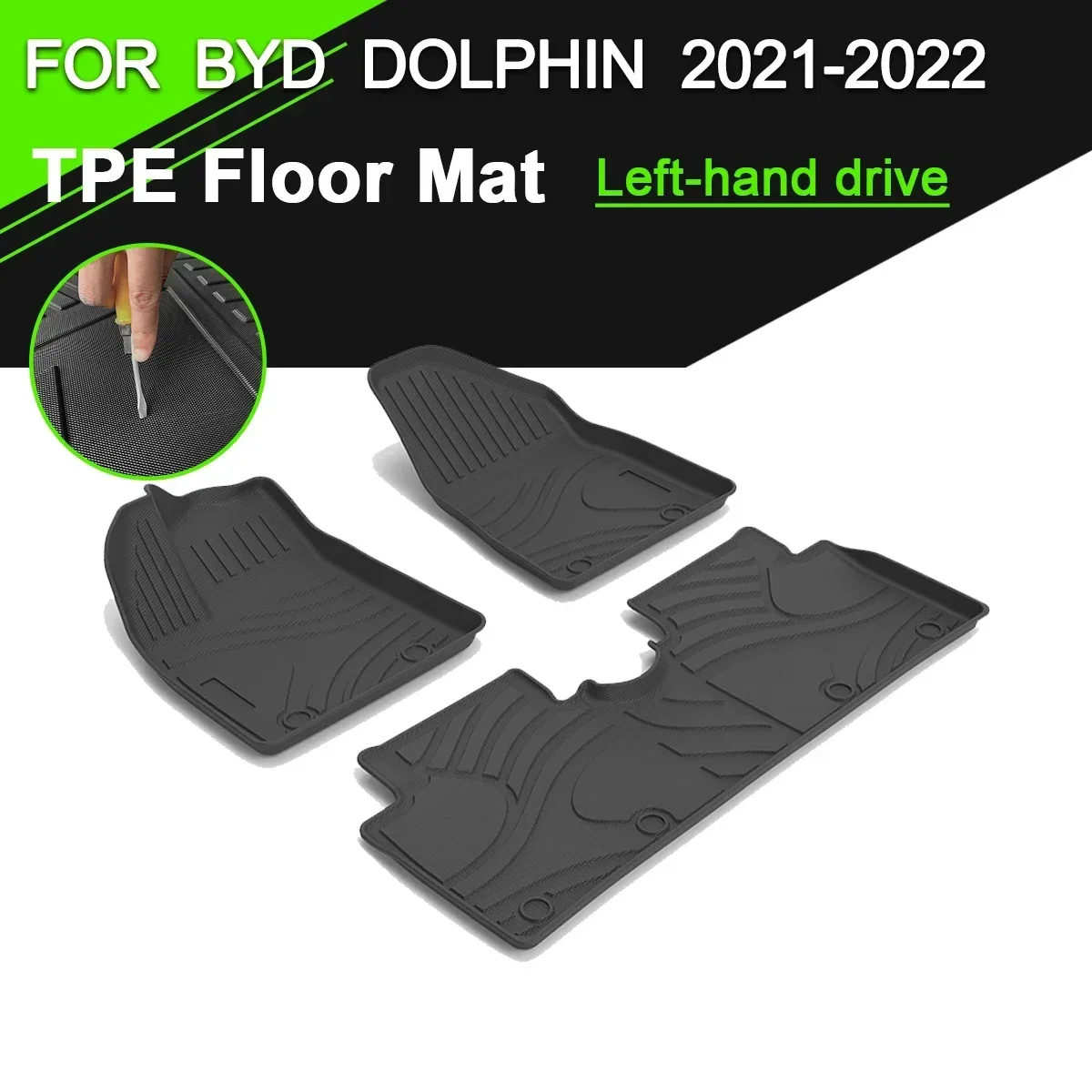 

Car Floor Mat TPE Rubber Waterproof Non-Slip Fully Surrounded Refit Left Hand Drive Car Accessories for BYD Dolphin 2021-2022