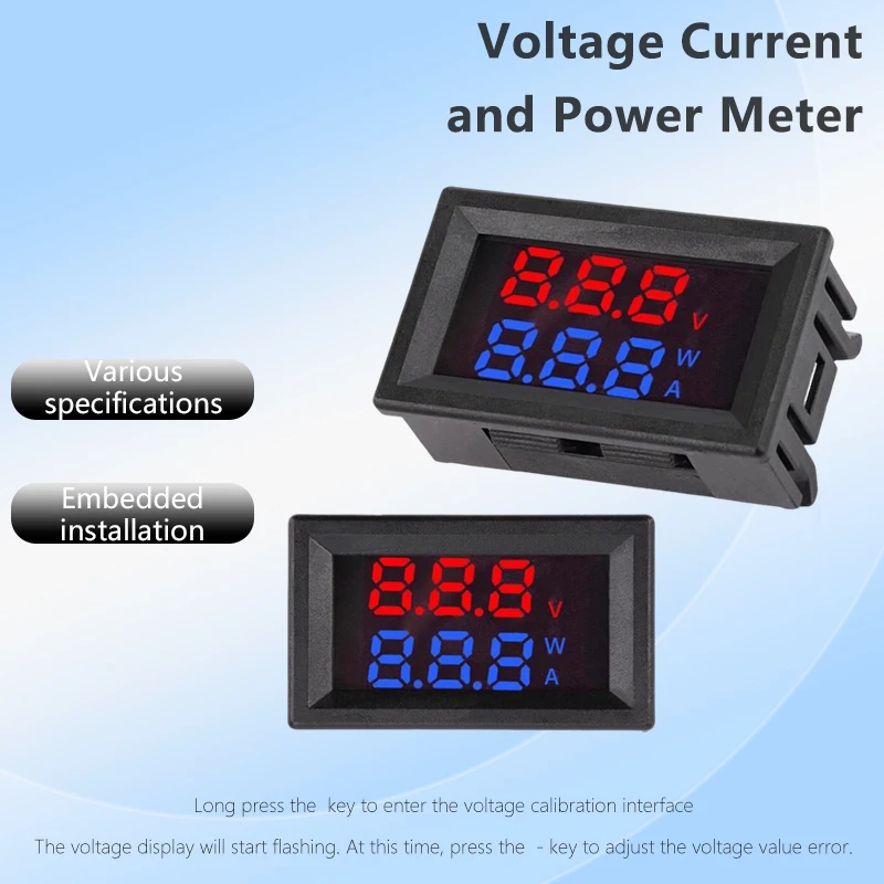 LIZAO Digital Voltage Current Power Meter 3-Digit Display Voltmeter Ammeter Power Tester 3-in-1 Module