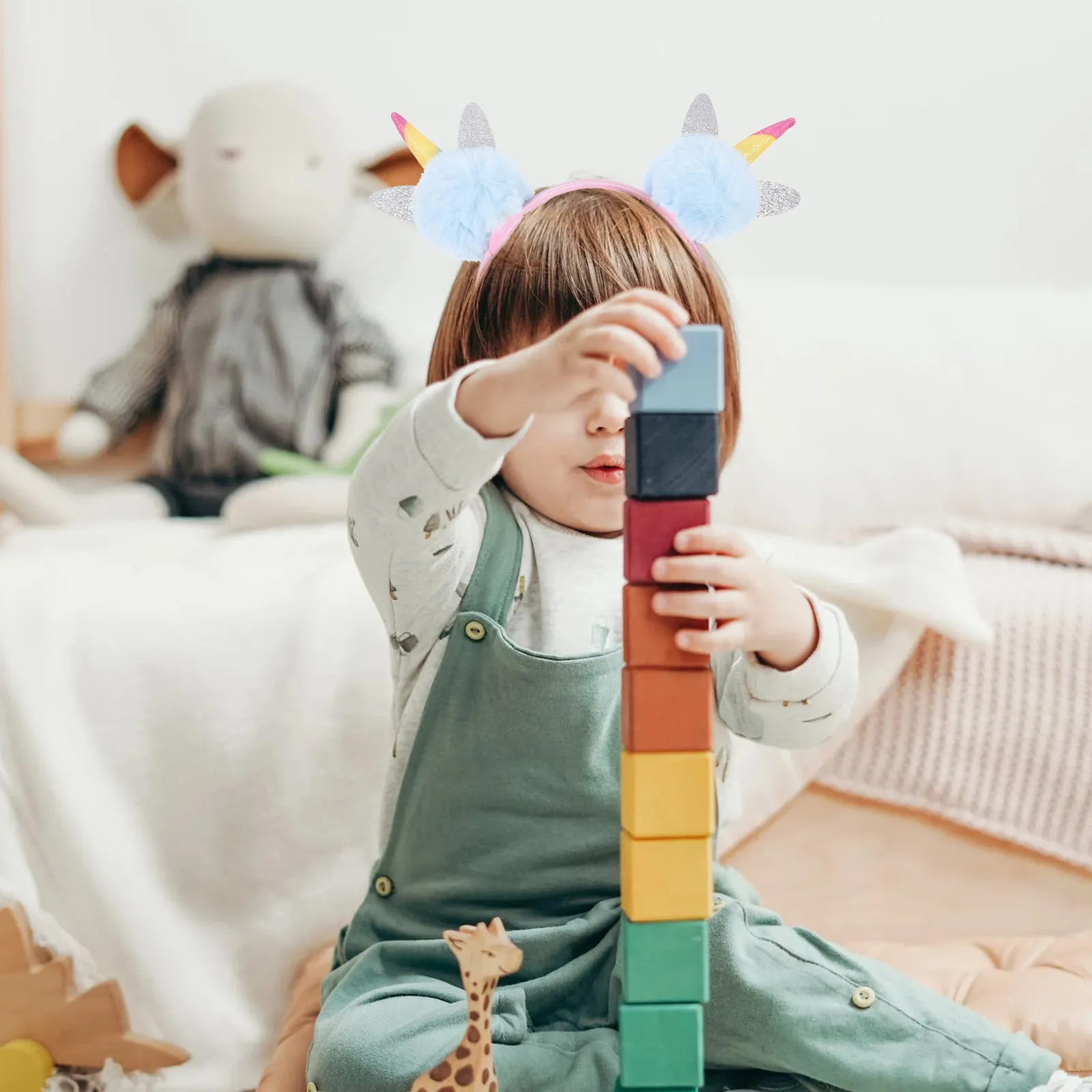 

2 шт. ободки для волос с единорогами из высококачественной ткани, креативные детские повязки на голову для дня рождения, праздников, выступлений, аксессуары для девочек