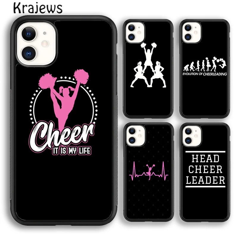 Cheerleader Cheer Heartbeat Line Phone Case Cover For iPhone 16 15 14 plus XS XR 11 12 mini 13 pro max coque Fundas