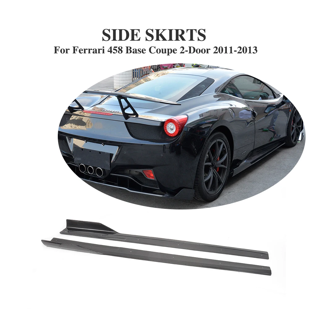 Auto Carbon Fiber parts Side Skirts for Ferrari 458 Base Coupe 2-Door 11-13